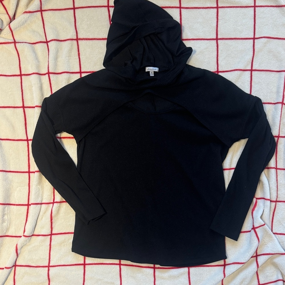 White Birch Charcoal Ribbed Hoodie
